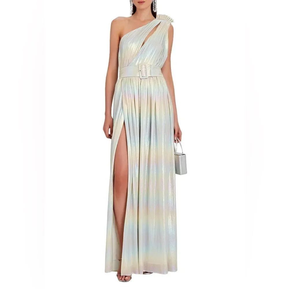 Retrofete Andrea Dress in iridescent ombré rainbow